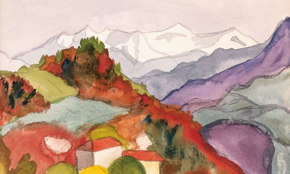 Blick gegen den Gotthard, Aquarell 1924