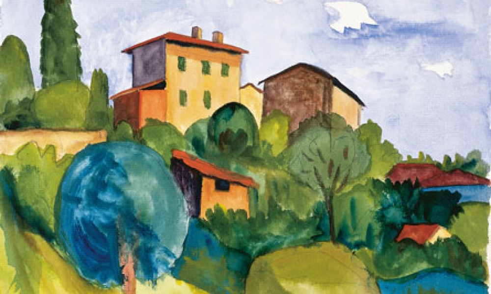 Blauer Kugelbaum, Aquarell 20.08.1927