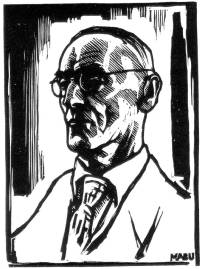 Max Bucherer Porträt Hermann Hesse Holzschnitt