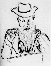 Fritz Widmann Tuschfeder-/Graphitzeichnung von Hermann Hesse um 1919/1920