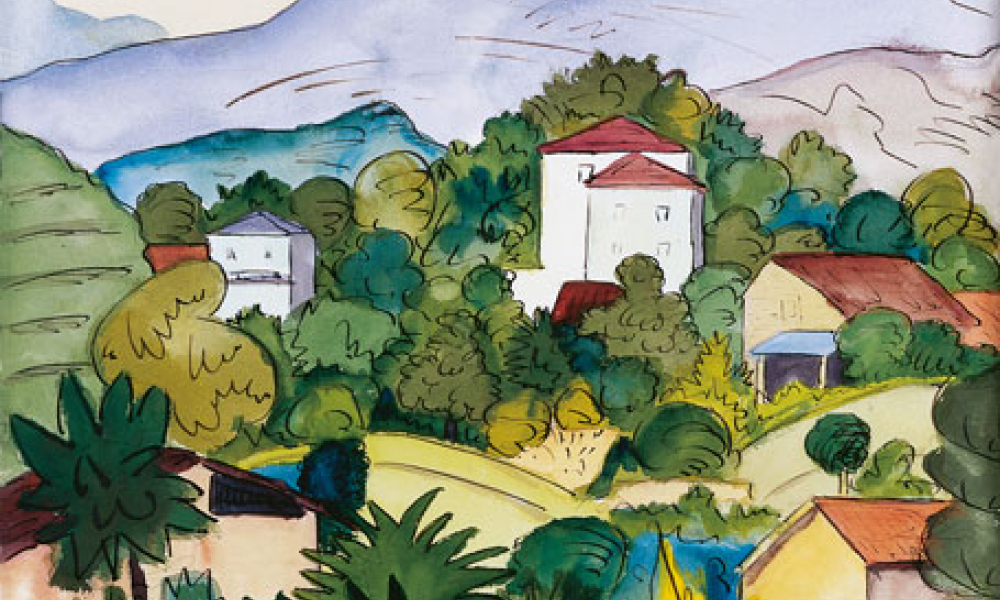 Landschaft im Tessin, Aquarell 1924 