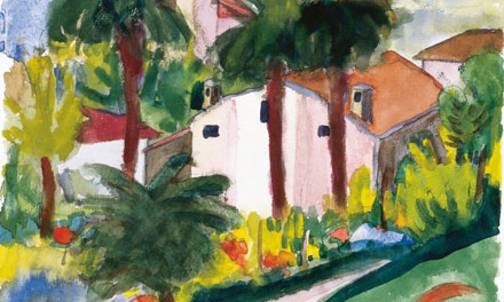 Haus mit Palmen, Aquarell 16.06.1930