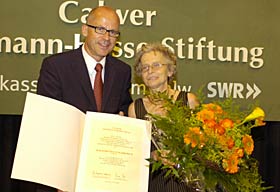 Malgorzata Lukasiewicz wurde mit dem Calwer Hermann-Hesse-Preis 2008 ausgezeichnet. Die Urkunde überreichte Stiftungsvorsitzender Dr. Andreas Narr.